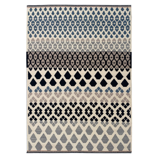 Wool rug, geometric pattern, neutral rug, cream rug, white rug, black rug, grey rug