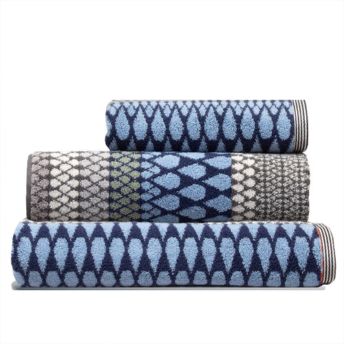 towel, Cotton towel, Geometric towel, colourful towel, Luxury towel, Designer towel, blue towel, 100% cotton towel