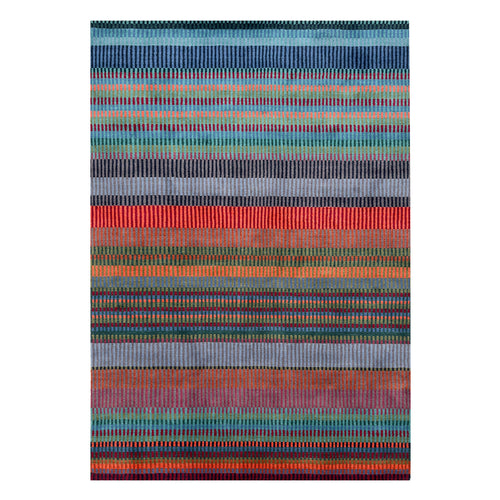 luxury rug, geometric rug, modern rug, wool rug, blue rug, designer rugs, colourful rug, multicoloured rug, stripy rug, stripy blue rug