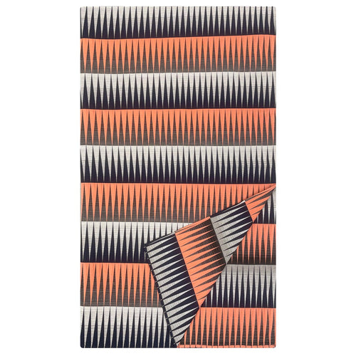 Navy and burnt sienna diamond pattern throw