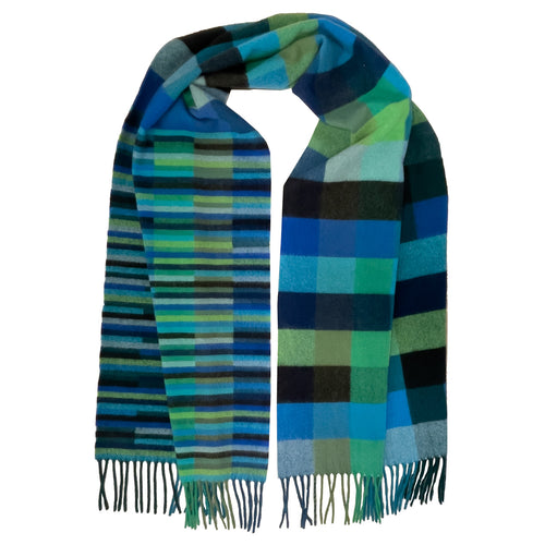 wool scarf, luxury scarf, designer scarf, mens scarf, womens scarf, green scarf, blue scarf
