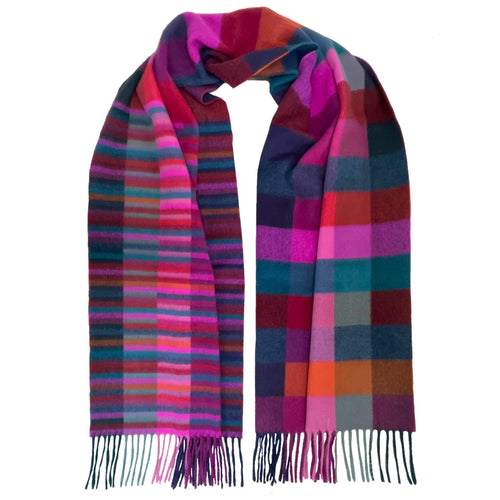 wool scarf, luxury scarf, designer scarf, mens scarf, womens scarf, pink scarf, red scarf, purple scarf
