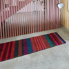 luxury rug, geometric rug, modern rug, wool rug, red rug, designer rugs, colourful rug, pink stripy rug, stripy rug