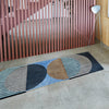 luxury rug, geometric rug, modern rug, wool rug, blue rug, neutral rug, designer rugs, long rug