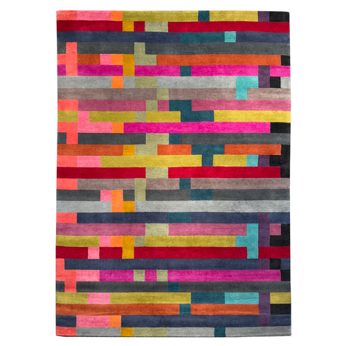 colourful rug, luxury rug, geometric rug, modern rug, wool rug, multicoloured rug, block coloured rug, margo selby rug,  tufted rug