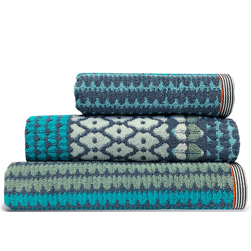 towel, Cotton towel, Geometric towel, colourful towel, Luxury towel, Designer towel, blue towel, 100% cotton towel