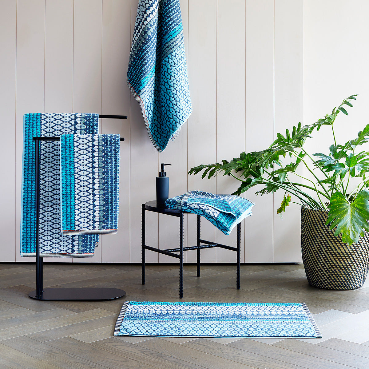 towel, Cotton towel, Geometric towel, colourful towel, Luxury towel, Designer towel, blue towel, 100% cotton towel