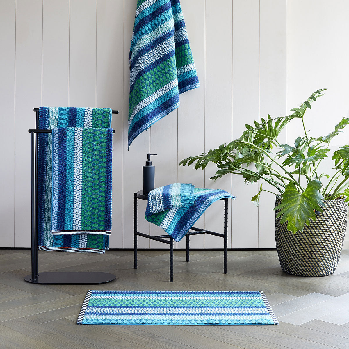 towel, Cotton towel, Geometric towel, colourful towel, Luxury towel, Designer towel, blue towel, 100% cotton towel, green towel