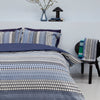geometric bed linen, colourful bed linen, designer bed linen, luxury bed linen, quality bedlinen, blue bedlinen, cotton bedlinen