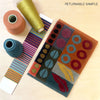 geometric rug, autumnal coloured rug, autumnal rug, dotted rug, orange dotted rug, modern rug, designer rug, red rug, luxury rug 