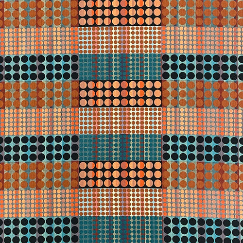 Interior accessories, interior decoration, British weaving, Margo Selby fabric, patterned fabric, colourful fabric, designer fabric, orange fabric, blue fabric