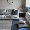 luxury rug, geometric rug, modern rug, wool rug, blue rug, neutral rug, designer rugs, comfy rug, 