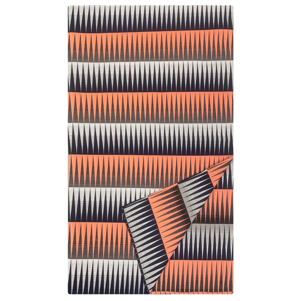 Navy and burnt sienna diamond pattern throw