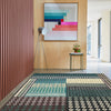 luxury rug, geometric rug, modern rug, hand knotted, designer rug, blue rug, Turquoise rug, soft rug, diamond shaped rug