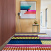 luxury rug, geometric rug, modern rug, hand knotted rug, designer rug, multicoloured rug, dotty rug, pink rug, blue rug