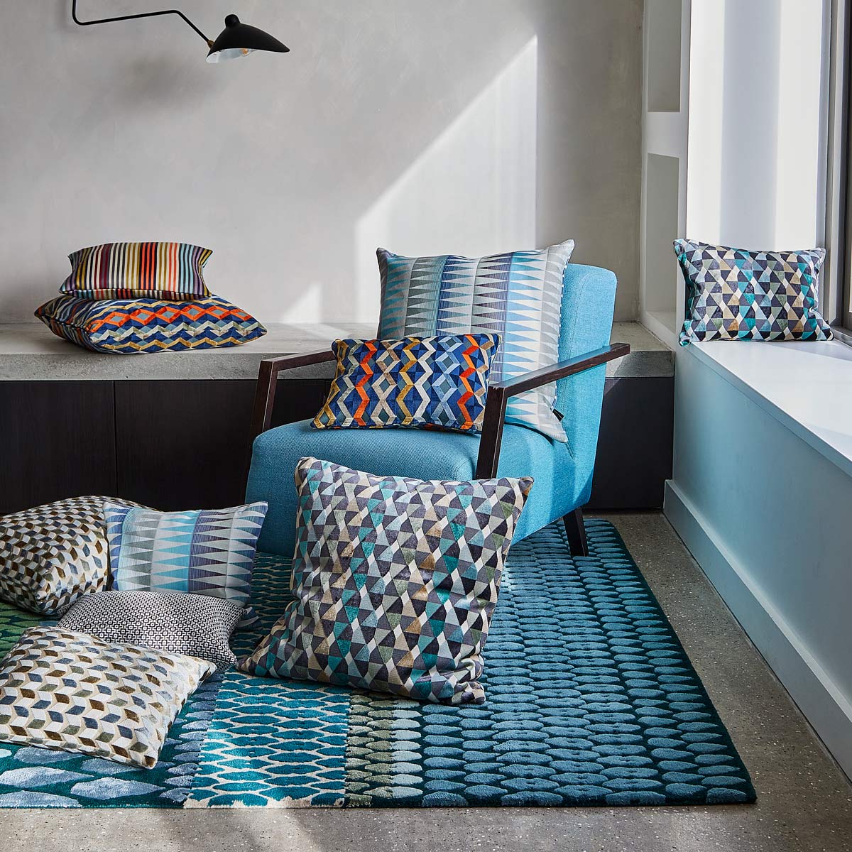 Steel clearance blue couch