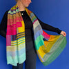Moon Landing | Lightweight Fine Wool Art Scarf