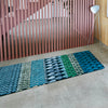 luxury rug, geometric rug, modern rug, wool rug, blue rug, green rug, designer rugs, blue ombre rug, diamond shaped rug, 