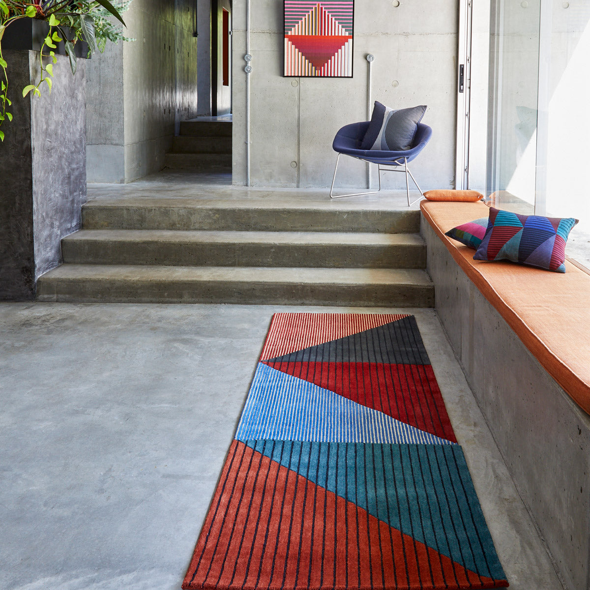 Geometric pattern, colourful rugs, designer rugs, luxury rugs, wool rugs, geometric rug, modern rug