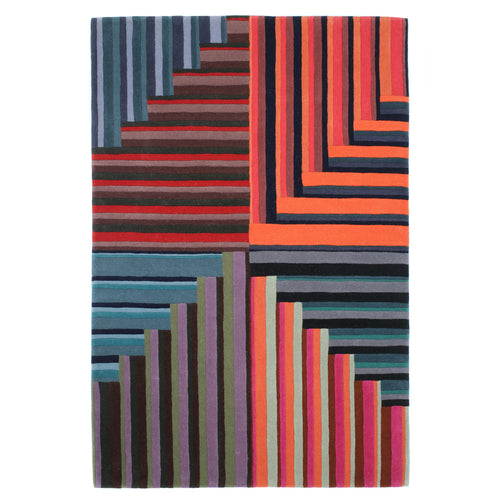 luxury rug, geometric rug, modern rug, wool rug, designer rugs, colourful rug, striped rug, multicoloured rug 