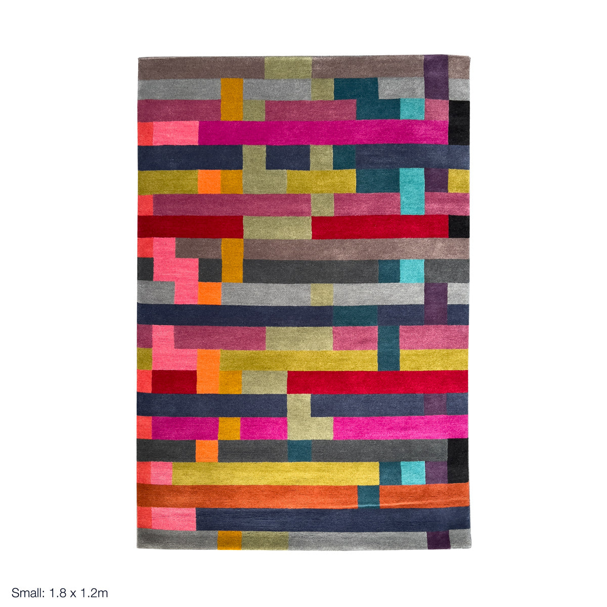 colourful rug, luxury rug, geometric rug, modern rug, wool rug, red rug