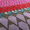 Geometric pattern, colourful rugs, designer rugs, luxury rugs, wool rugs, geometric rug, modern rug, red rug
