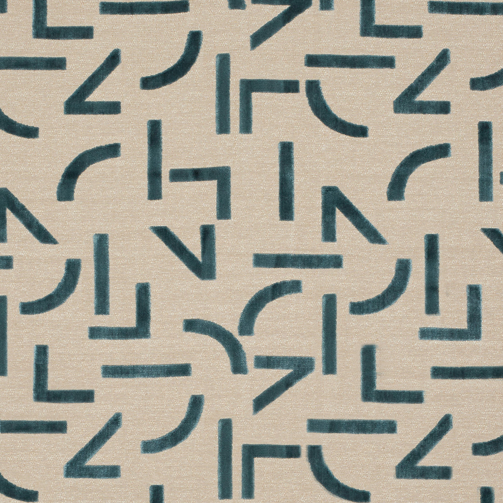 Mori Deep Teal | Jacquard Cut Velvet