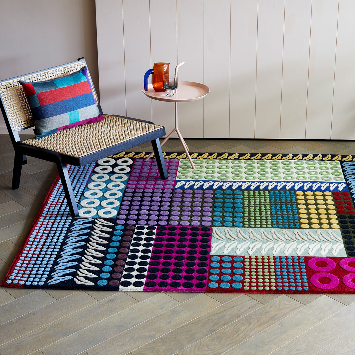 colourful rug, luxury rug, geometric rug, modern rug