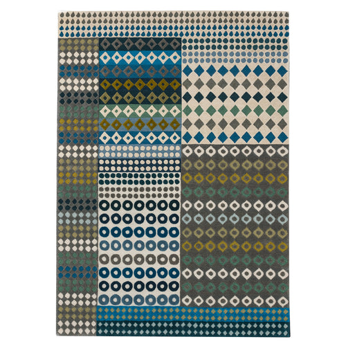 luxury rug, geometric rug, modern rug, wool rug, designer rugs, blue rug