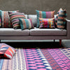 Geometric pattern, colourful rugs, designer rugs, luxury rugs, wool rugs, geometric rug, modern ruga, pink rug, blue rug, purple rug
