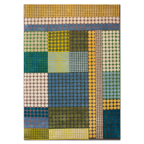 luxury rug, geometric rug, modern rug, wool rug, designer rugs, colourful rug, yellow rug, blue rug, green rug